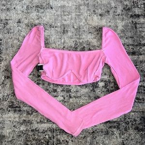 Pink cropped top
